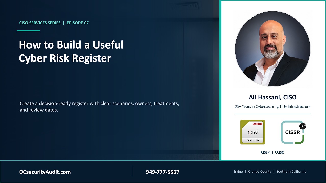 Thumbnail for How to Build a Useful Cyber Risk Register