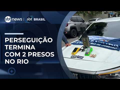 Police Chase Ends in 2 Arrests and Recovered Stolen Car in Rio | #SBTBrasil
