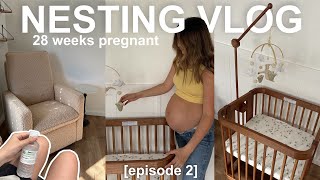 NESTING VLOG [ep.2] all of the baby things, glucose test, & building the crib!!!!! 🧺💛