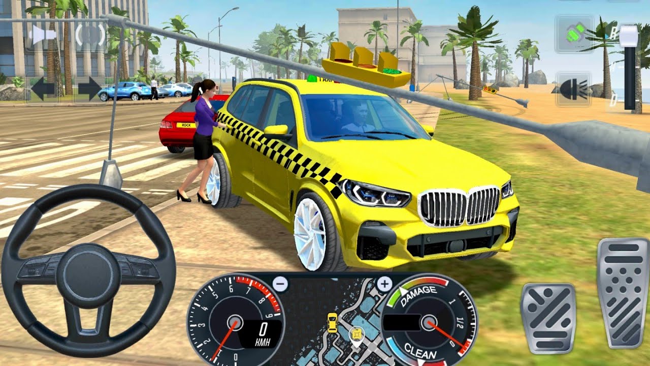 Taxi Simulator Luxury Pickup - Real Passenger Entry Gameplay on Beach Road 🚖🔥