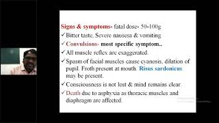 A Class On STRYCHNINE By Dr Sanjay Dept Forensic Medicine
