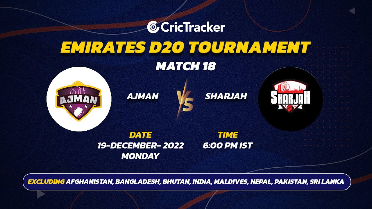 🔴 LIVE: MATCH 18 | Ajman vs Sharjah | Emirates D20 2022