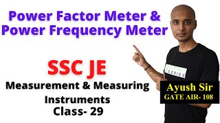 Power Factor Meter & Power Frequency Meter in Hindi, Measuring and Measurement Instruments SSC JE 29