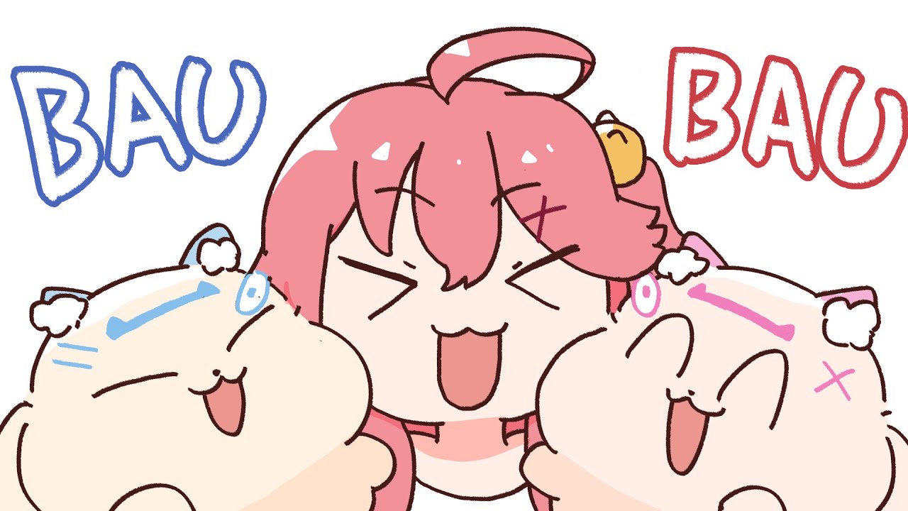 【手描き】フワモコがみこのペットだったら　#fuwamoco 　#フワモコ ＃さくらみこ　#vtuber #hololiveanimation