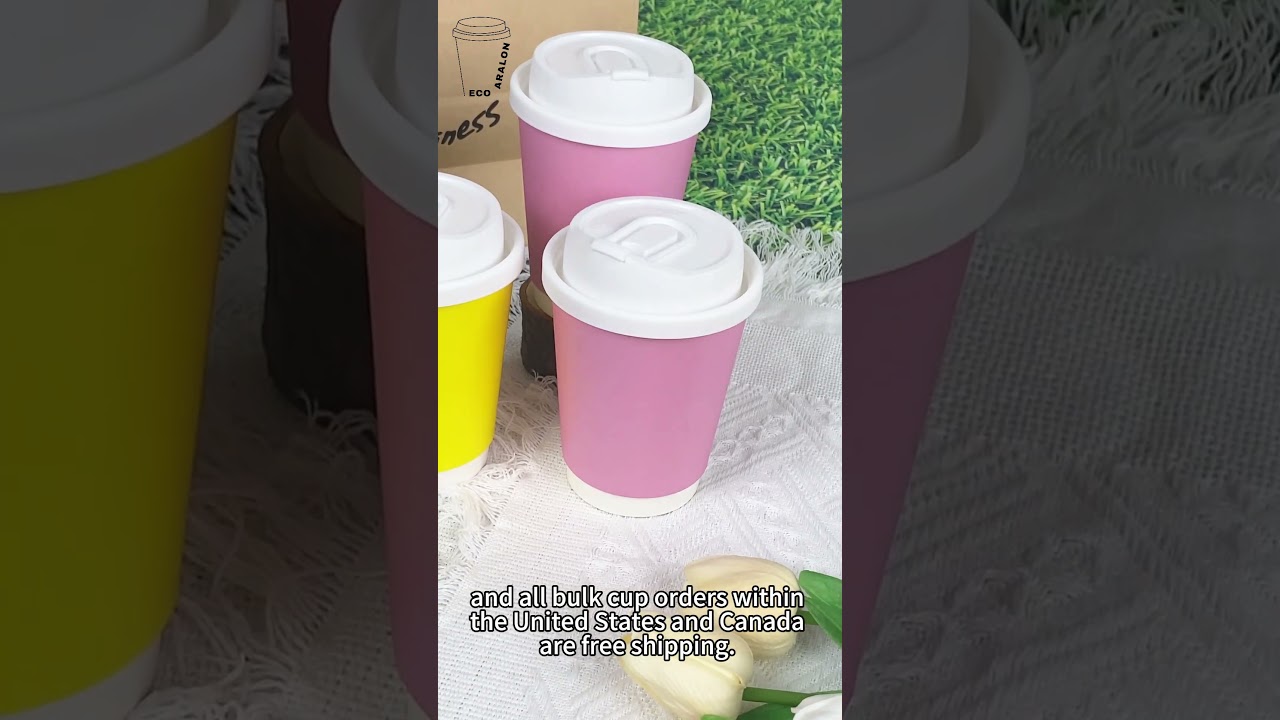 Holding the cute pink and lively yellow paper cups makes you feel summer sunshine!