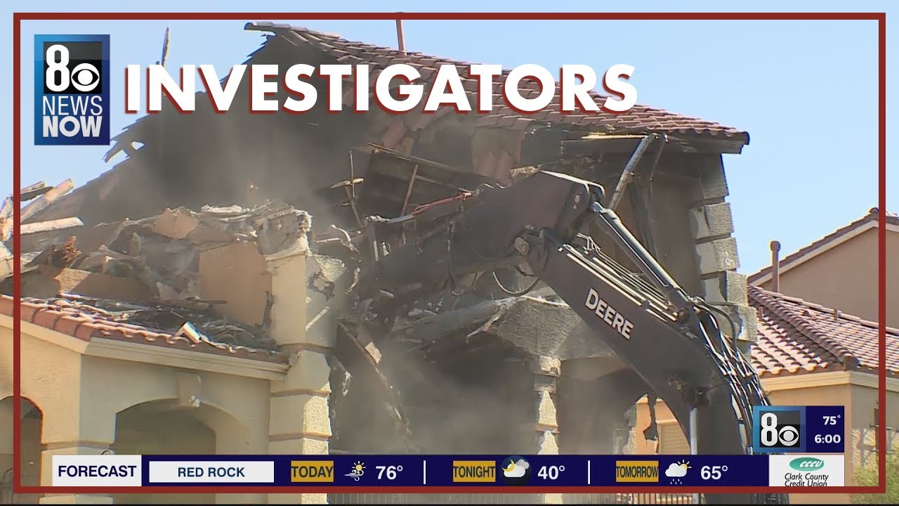 Demolition team tears down southwest Las Vegas valley house where fire ...