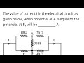 #jeemain2025 The value of current I in the electrical circuit as given below, when potential at A is