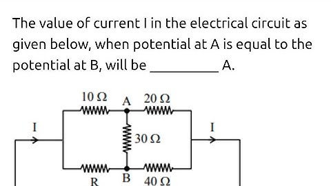 #jeemain2025 The value of current I in the electrical circuit as given below, when potential at A is