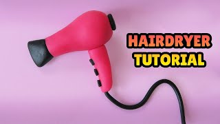 🔴 DIY How to Make a HAIRDRYER - Easy Polymer Clay, plastilina and Fondant Cakes Tutorial