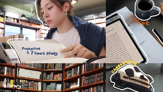 Study Vlog| library day, lots of note taking + coffee , cramming 2 exams, 7+hrs study