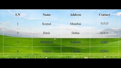 HTML table with image