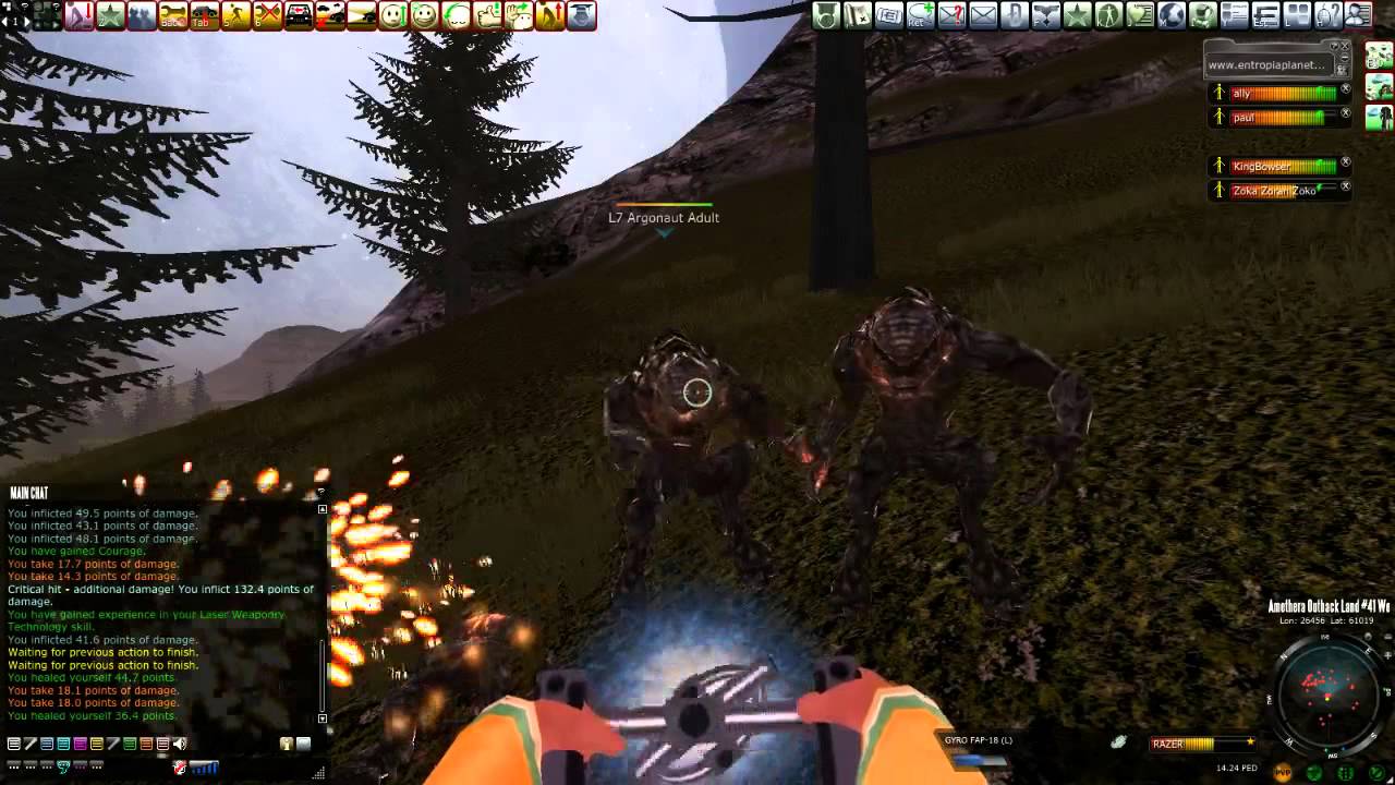 Argonaut team hunt on Planet Calypso / Entropia Universe