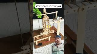 Vertical Conveyor Mechanism Demo Model #shortvideo#cad#motor#dcmotorproject#tech#youtubeshorts