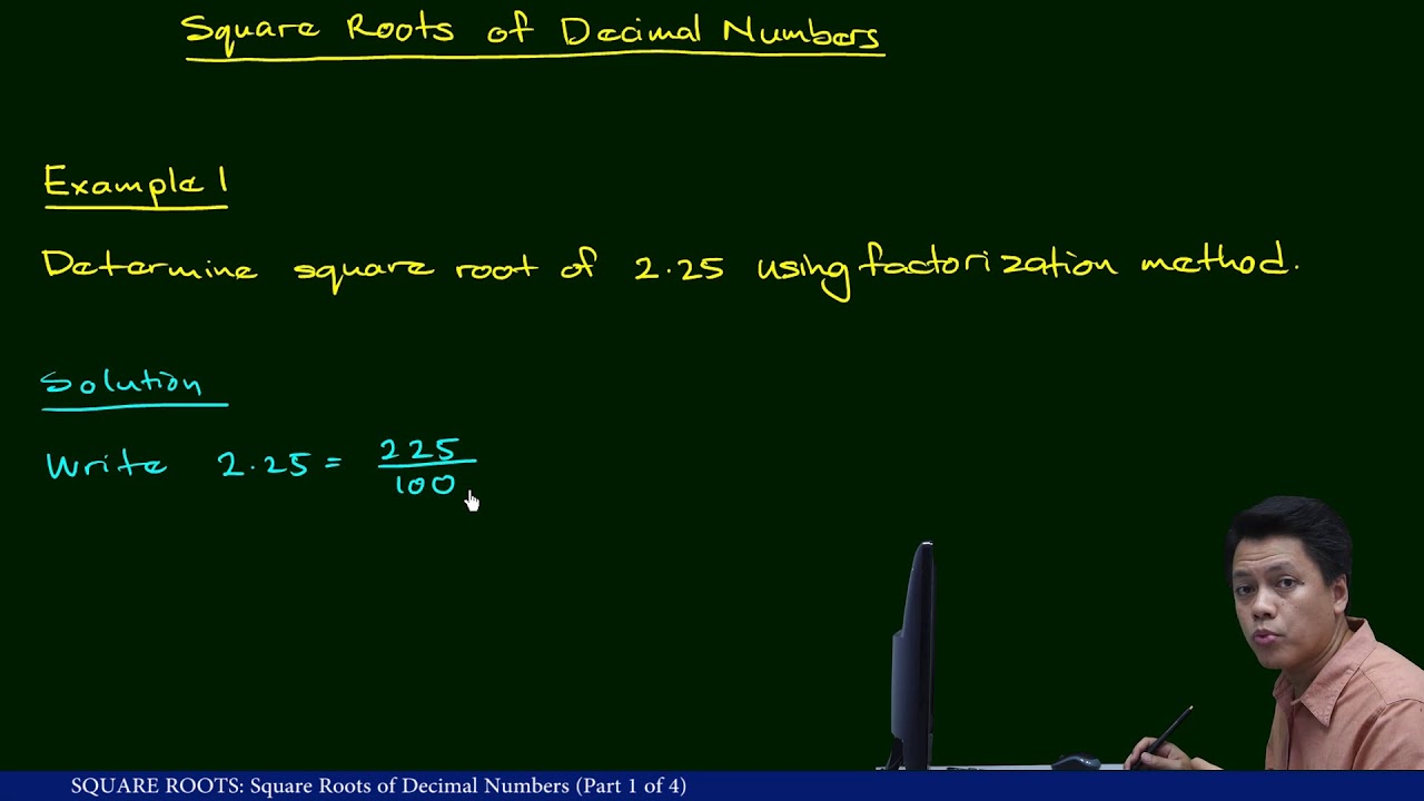Square root of Decimal Numbers. Video 2 of 18 YouTube