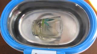 超音波洗浄器　Ultrasonic cleaner（ガラス容器の実験　Basic experiment）