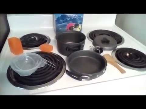KevenAnna 10 Pcs Lightweight Camping Cookware Set - YouTube
