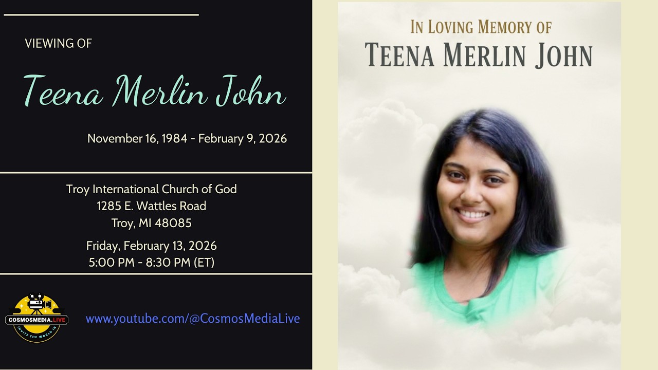 Mrs. Teena John | Viewing | February 13, 2026 | **LIVESTREAM**