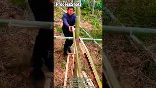 Traditional Bamboo Splitting Technique for Uniform Craft Strips #worker #process craftsmanship