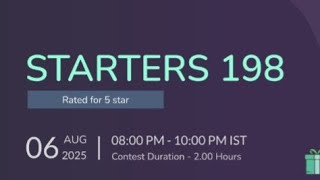 Starters_198 Codechef Upsolve Questions Part-1 (Python)