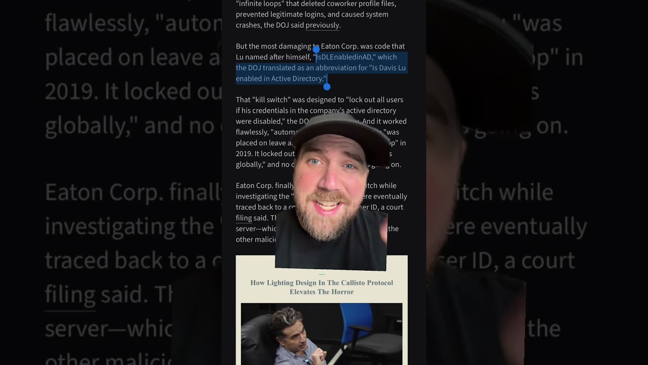 Developer makes a “kill switch” to lock everyone else out if he was fired.