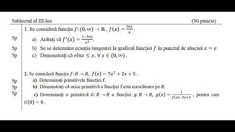 Simulare BAC matematică profil mate-info ISJ Ilfov noiembrie 2025 - Subiectul III
