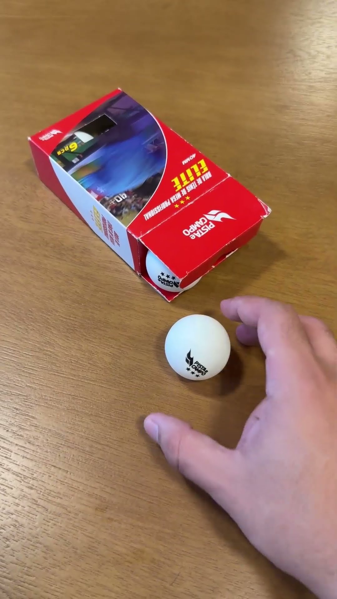 Vídeo 1 — Bolinhas de Tênis de Mesa 40+ ABS 3 Estrelas Pista e Campo 6Un