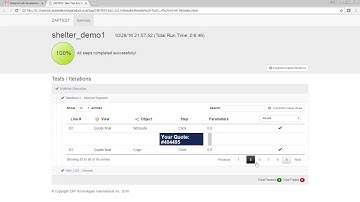 ZAPTEST script results