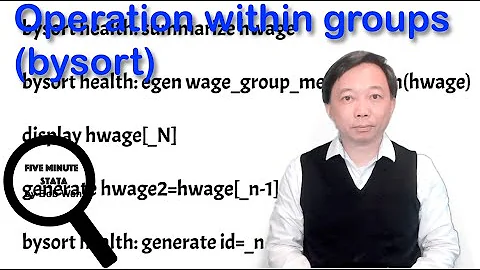 Operation within Groups in Stata (bysort) | Data Management | Stata Tutorials Topic 33