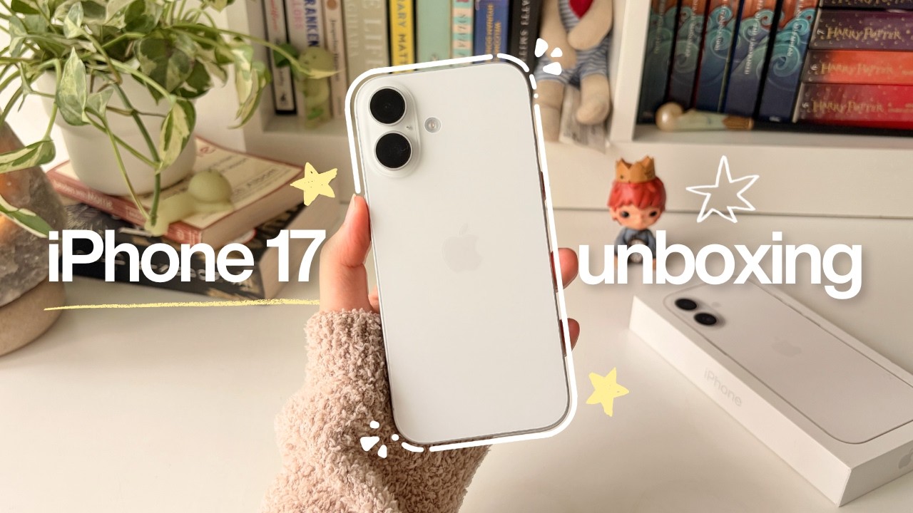 iPhone 17 (white) aesthetic unboxing + setup & camera test ⋆˙🐇✴︎