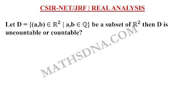 CSIR-NET/JRF | REAL ANALYSIS | UNCOUNTABLE & COUNTABLE SETS | CARTESIAN PRODUCT | SUBSET OF R2.