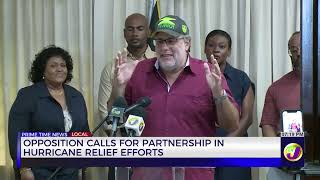 Opposition Calls for Partnership in Hurricane Relief Efforts | TVJ News