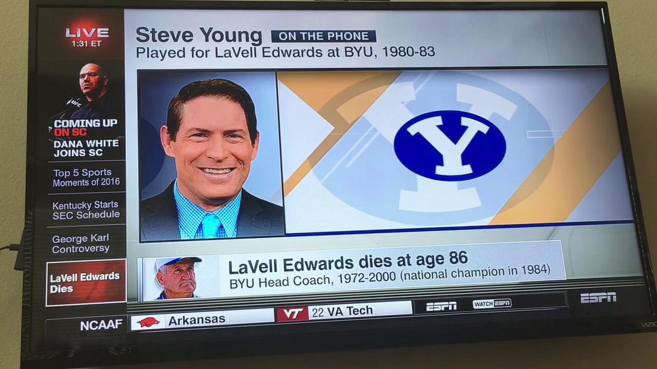 LaVell Edwards Coverage (ESPN)