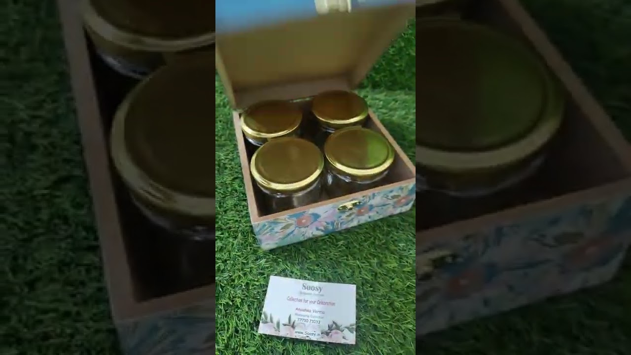 4 jar box for gifting and dry fruits packing