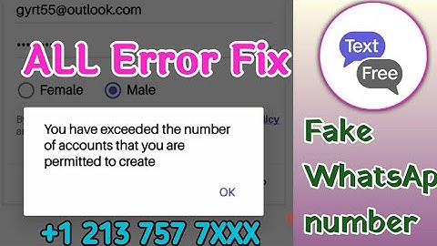 Text free app in All Error Fix | tricks | Exceeded the Number | Fake WhatsApp number