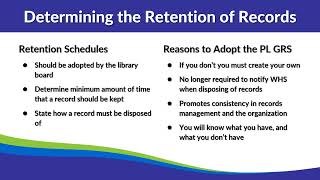 Management and Retention of Public Library Records