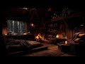 Rainstorm Outside, Fireplace Inside 🌙 Cozy Cabin Sounds for Deep Sleep (No Ads)