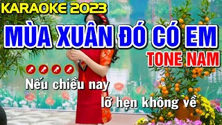 MÙA XUÂN ĐÓ CÓ EM Karaoke Nhạc Tết 2023 Tone Nam ( BEAT CHUẨN ) - Tình Trần Organ