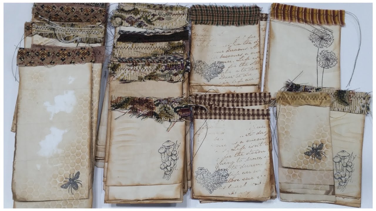 Making Grungy Notepads out of cash register receipts | Junk Journal ephemera | Bonny And Clive