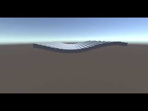 Unity Game Engine: Cubes doing a sine wave :D
