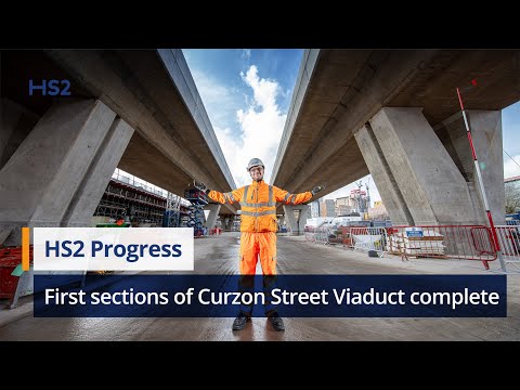 First completed sections of HS2's Curzon Street Station viaduct