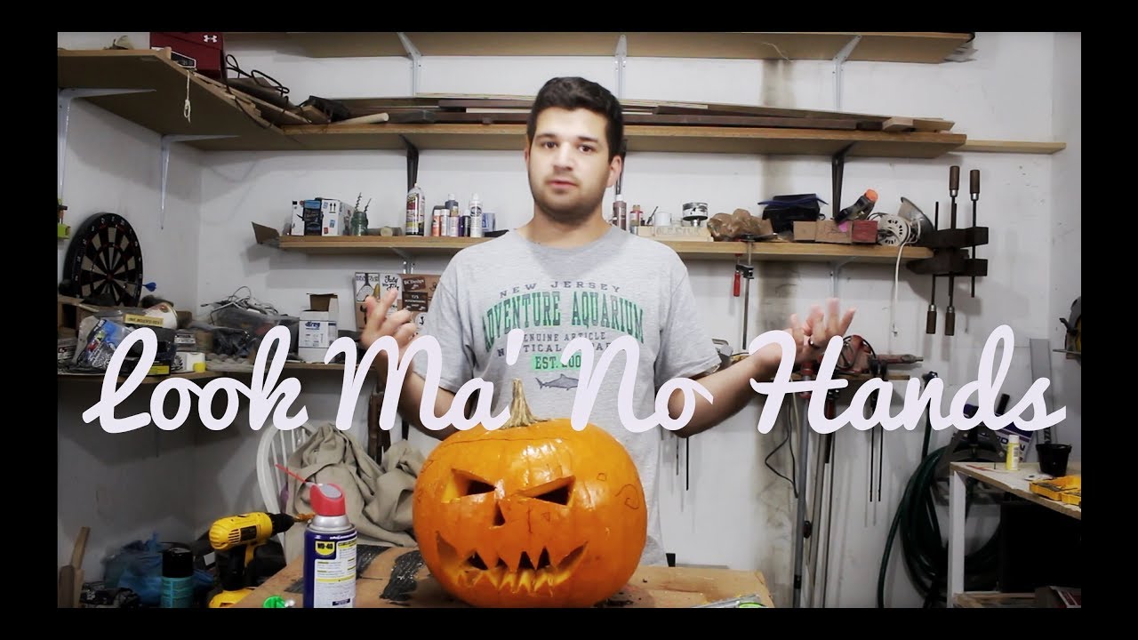 Carving a Pumpkin with NO HANDS JUST TOOLS!