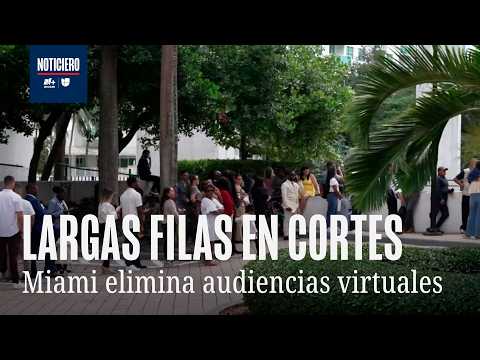 Long lines and fear at the Miami Immigration Court following the end of virtual hearings
