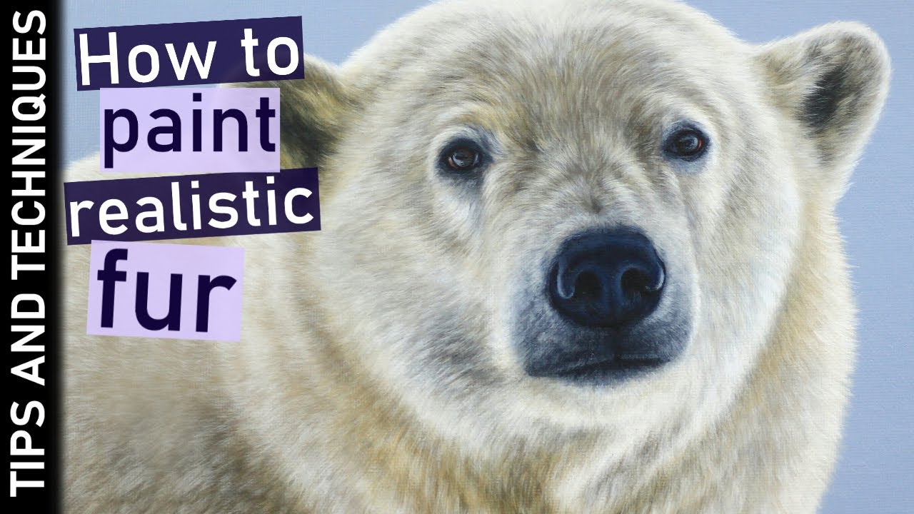 Painting soft, dense fur in acrylics | Realistic Polar Bear Painting