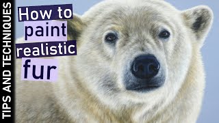 Painting soft, dense fur in acrylics | Realistic Polar Bear Painting screenshot 5