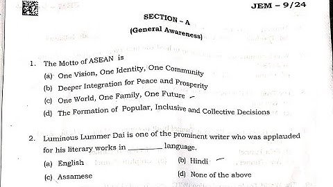 APSSB CSLE (MTS,POLICE CONSTABLE ETC) 2024 GK/GENERAL AWARENESS PAPER SOLVED 2024