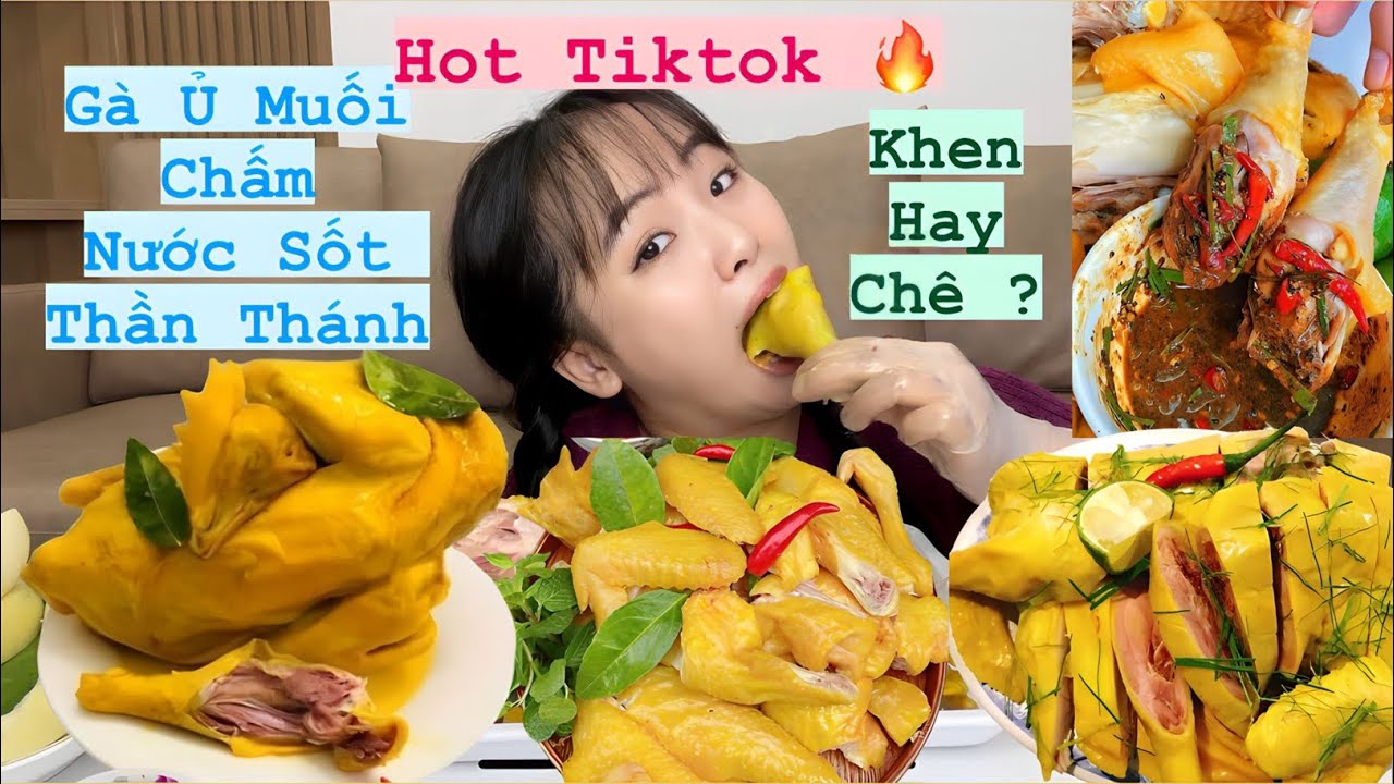 Mukbang Gà Ủ Muối Hot Tiktok Chấm Nước Sốt Thần Thánh | Vàng Ươm - Dai - Giòn - Thơm Nức Mũi |