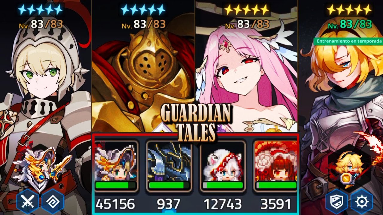 El Mejor Equipo Para El Modo Historia Con El Caballero / Guardian Tales Guia