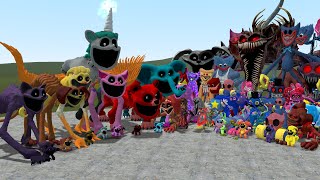 ALL SMILING CRITTERS GIANT FORMS VS ALL POPPY PLAYTIME CHAPTERS 3 1 MONSTERS In Garry's Mod!