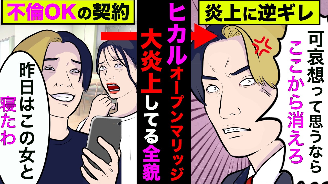 ヒカルのオープンマリッジ宣言で大炎上した全貌！なぜここまで4億円損失、登録者数23万人減の大損失になったのか【アニメ】【漫画】【実話】