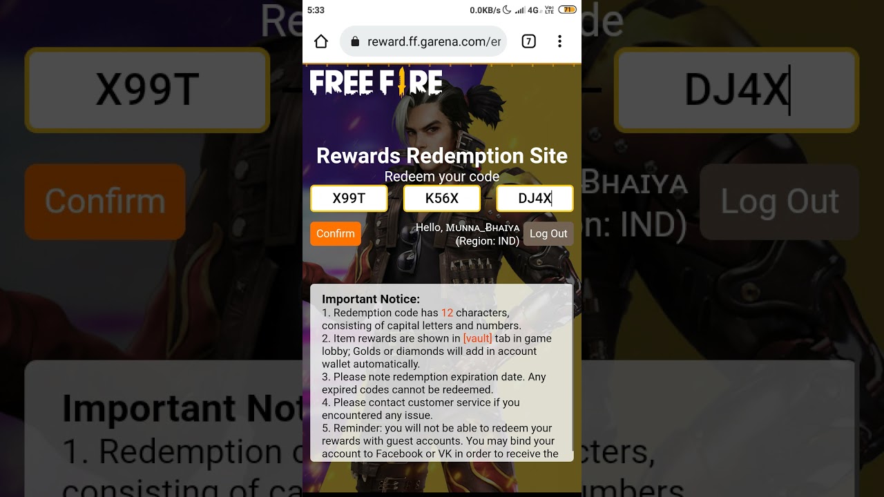 kill Chor song reward official || free fire